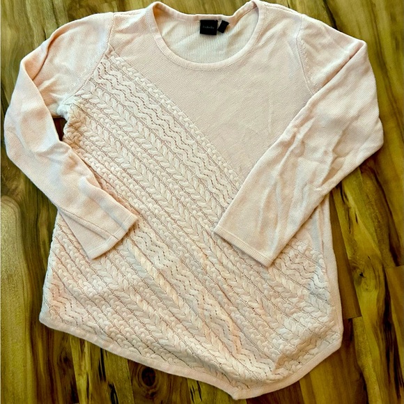Baby pink cable knit asymmetrical sweater - Picture 1 of 1
